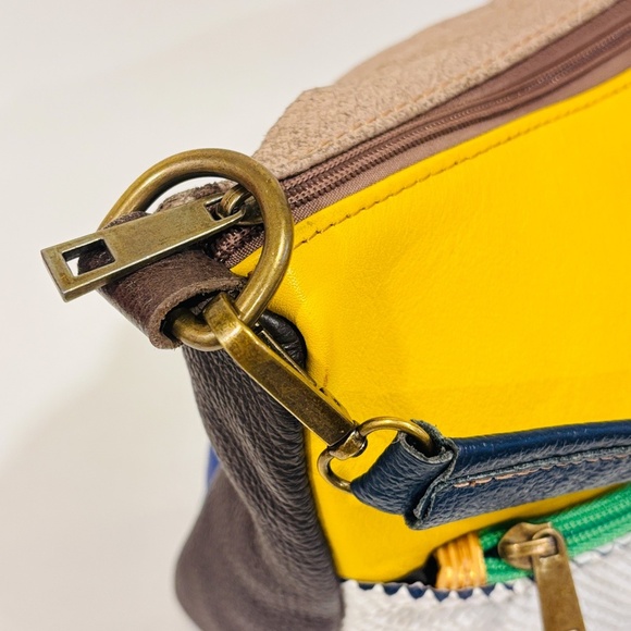 EBARRITO Blue and yellow leather shoulder bag - Picture 7 of 7